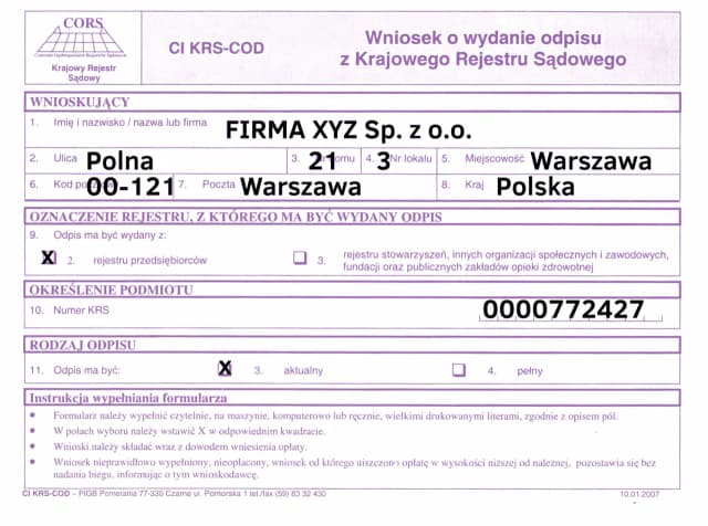 Prosty sposób na pobranie pełnego odpisu z KRS bez zbędnego czekania Prosty sposób na pobranie pełnego odpisu z KRS bez zbędnego czekania