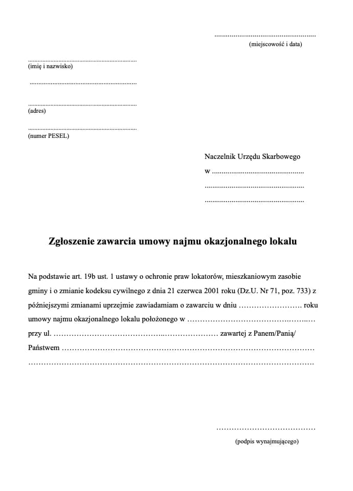 Jak zgłosić umowę najmu okazjonalnego bez błędów i kar skarbowych Jak zgłosić umowę najmu okazjonalnego bez błędów i kar skarbowych