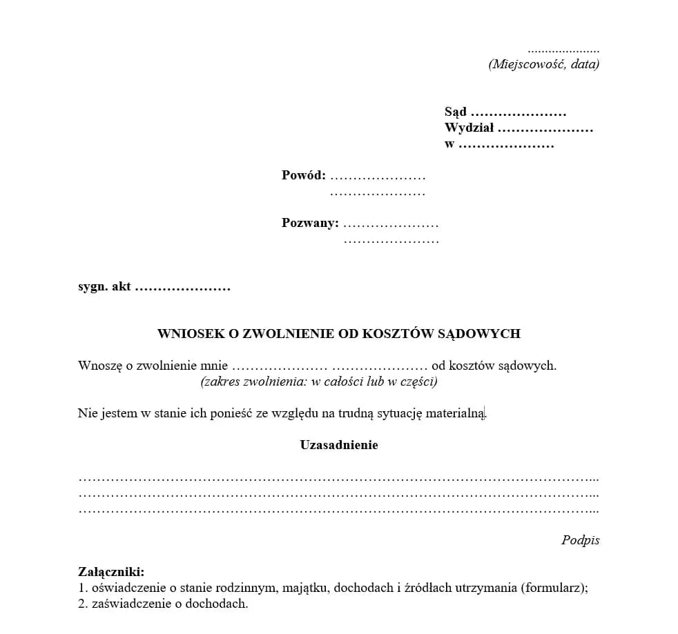 Zwolnienie z kosztów sądowych: kluczowe terminy i sposób złożenia wniosku Zwolnienie z kosztów sądowych: kluczowe terminy i sposób złożenia wniosku