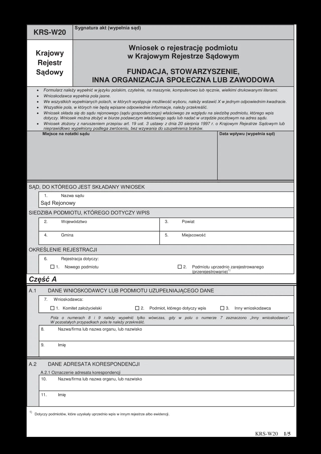 Prosty przewodnik: uniknij błędów przy wypełnianiu wniosku KRS W20 Prosty przewodnik: uniknij błędów przy wypełnianiu wniosku KRS W20