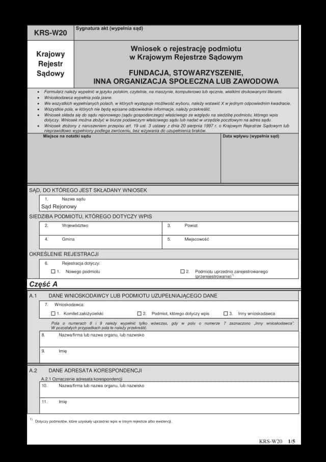 Prosty przewodnik: uniknij błędów przy wypełnianiu wniosku KRS W20 Prosty przewodnik: uniknij błędów przy wypełnianiu wniosku KRS W20